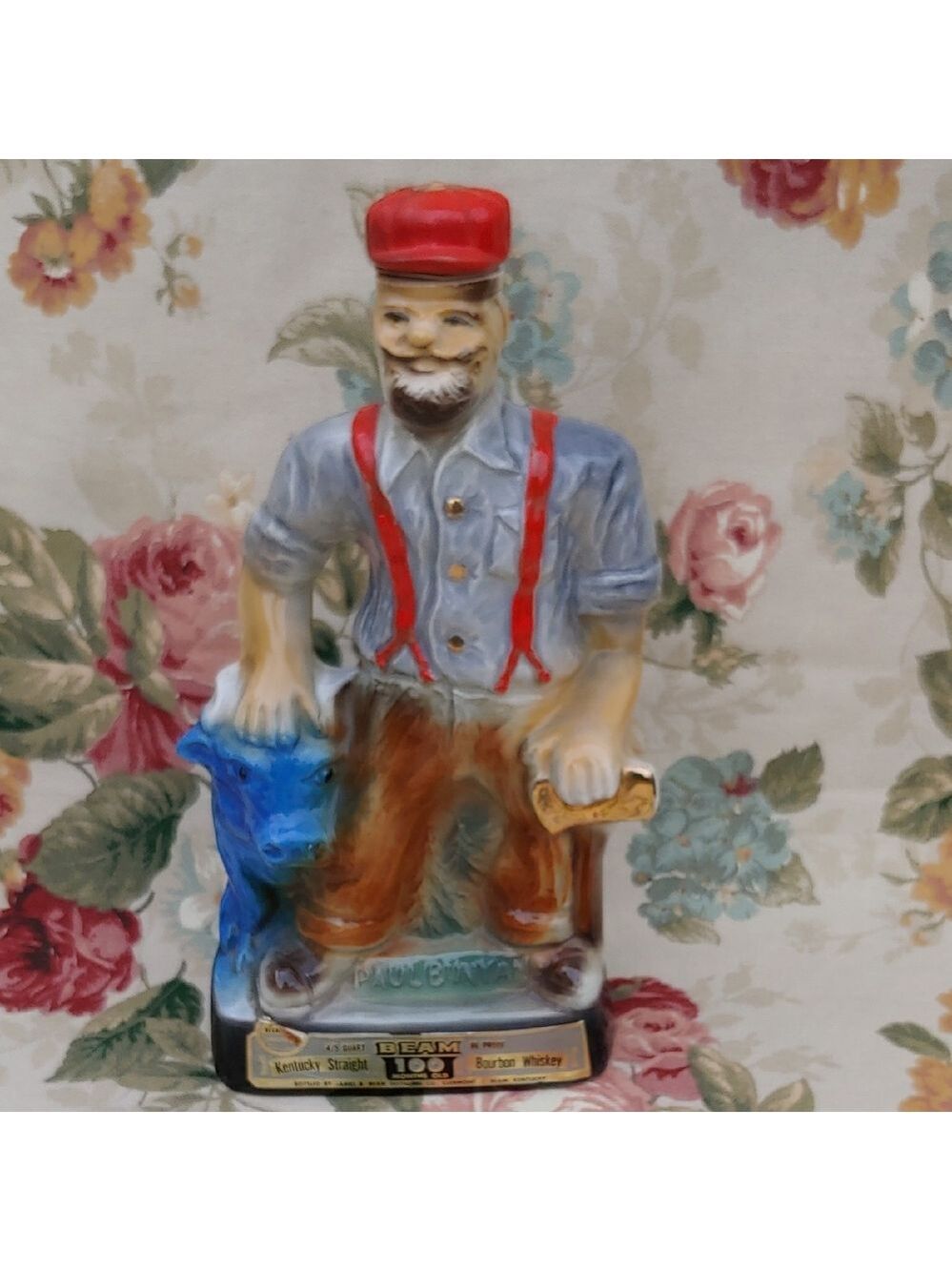Vintage Jim Beam 1970 Paul Bunyan Genuine China Bourbon Whisky Decanter